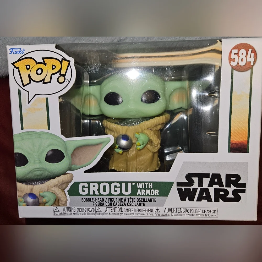 Star Wars Funko 584 Bobble Head Figurine Book of Boba Fett Grogu w/Armor - Picture 6 of 6